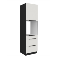 Zabudowa piekarnika z szufladami 60 cm AURO 60 DPS-210 3S1F WH/BL antyfinger